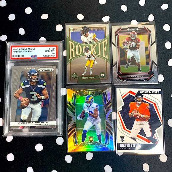 Pittsburgh Steeler 5 Card Lot Russell Wilson, Justin Fields, George Pickens - Picture 1 of 11